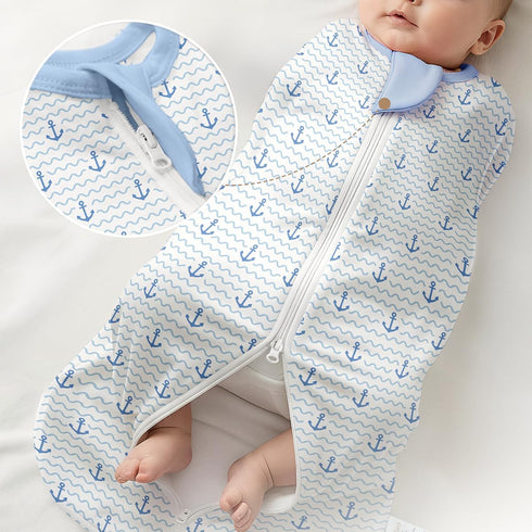 0-2 Pack 2) Baby Swaddle Months, Cotton Arm-In Zipper Sleep Sack, Wearable Blankets Wrap for Newborn Infant Girls