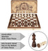 15 Inches Set 2 Set 6 AMEROUS Magnetic Wooden Chess - Extra Queens - Folding Board - Pieces Storage Slots, Handmade
