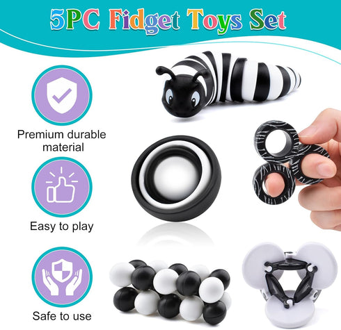 Pack, 5PC Set 8-12 Fidget Toys Adults Sensory Toys Easter Basket Stuffers for Kids Teen Autism, Desk Toy Stress Relief