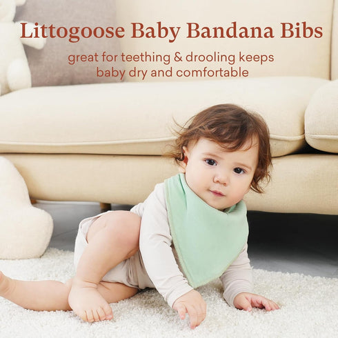 10-Pack Soft Absorbent Baby Bandana Bibs - for Teething & Feeding