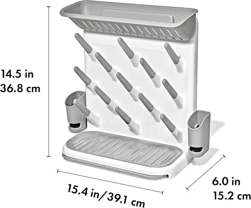 OXO Tot Expandable Drying Rack Space-Saving Drying Rack | Newborn and Baby Essentials | Breastfeeding Essentials | Dry