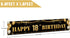 Large Black and Gold Happy 18th Birthday Decoration Banner, 18th Birthday Party Supplies (9.8x1.6ft)