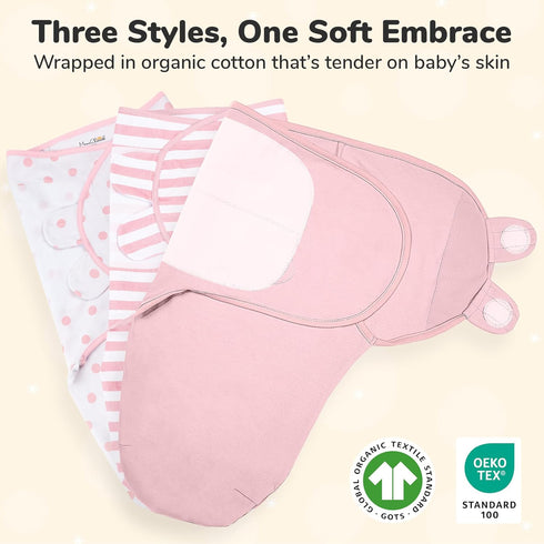 (0-3 3 Pack Mama Cheetah Baby Swaddle Blanket, Adjustable Newborn Swaddle Wrap for Infant Month), Soft Organic Cotton
