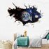 3D Planet Galaxy Astronaut Wall Stickers, DILIBRA Removable Spacecraft View Decals for Kids Room Decor