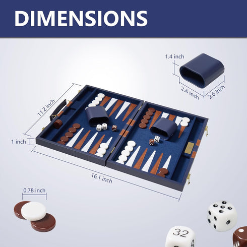 Backgammon Sets 11 inch 2 Backgammon Set Backgammon Set, for Adults - Classic Board Games for Players Adults - Small