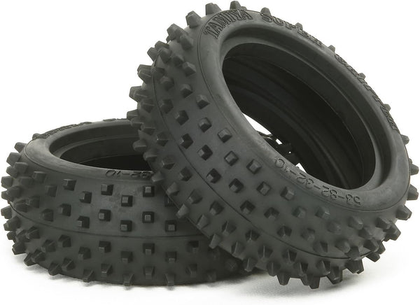 TAMIYA 300053088 - DF-02 Square-Spike Front Tyres 60/24, Pack of 2