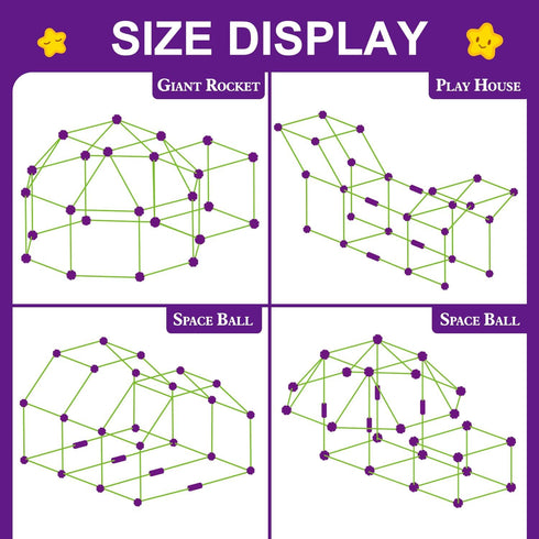 100 3 4 5 6 7 8 9 10 11 12 SpringFlower PCS Glow in The Dark Fort Building Kit for Kids,Educational Gift for Years Old