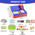3-5, HYES Rechargeable Wooden Cash Register for Kids, Toy Cash Register with Play Money, Toy Food, Pretend Play