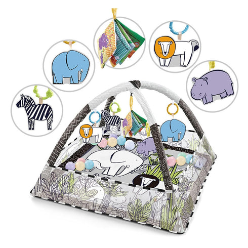 Sunisfa Cozy Baby Gym Play Mat, Activity Mat with Folding Design for Home, Portable Play Mat with Safe Material