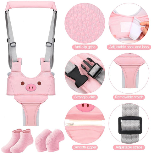 4 4 7-24 Xuniea Baby Walking Harness Breathable Handheld Baby Walker Assistant Belt Adjustable Toddler Walking