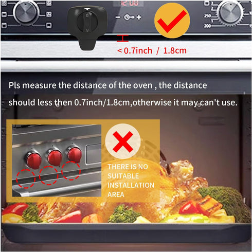 Snowharp (Black-1Pcs) Knob Switch Child Proof Oven Lock Baby Safety Oven Door Lock for Toddlers Heat-resistant Adhesive