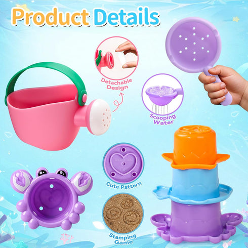 1-3 10 1 2 3 4 5 6 Toddler Bath Toys for Kids Ages PCS Baby Bath Toys Mold Free with Multi Color & Shape Stacking Cups