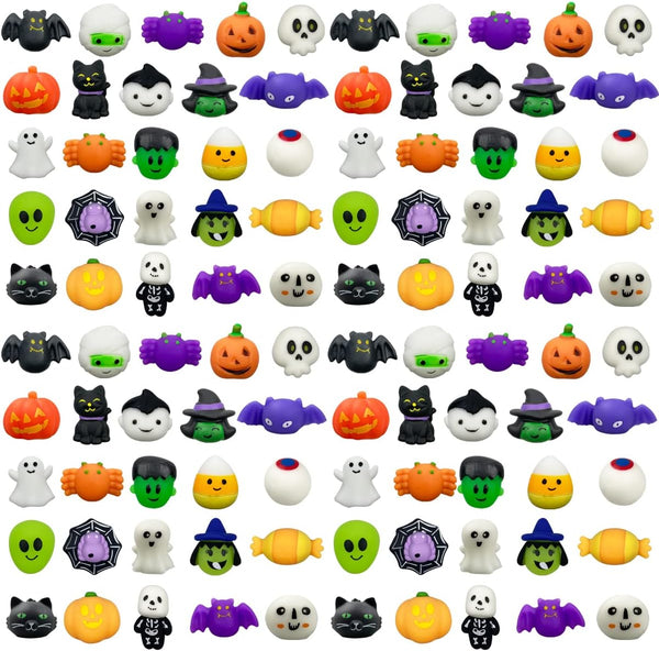 Anditoy 100 PCS Halloween Mochi Squishy Toys Squishies for Kids Girls Boys Halloween