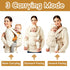 Toddler-7-45 lbs 0-36 Baby Carrier for Newborn to Months Versatile & Adjustable Linen Carrier with Front Pocket