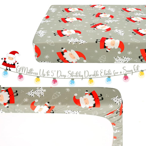 UOMNY Christmas Fitted Crib Sheet, Baby Sheet for Standard Crib and Toddler Mattresses, 1 Pack Space Toddler Sheet
