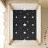 CZXW 52" 28" Night Stars Black Crib Sheets Fitted x Natural Cotton Soft & Breathable for Baby Crib Mattress