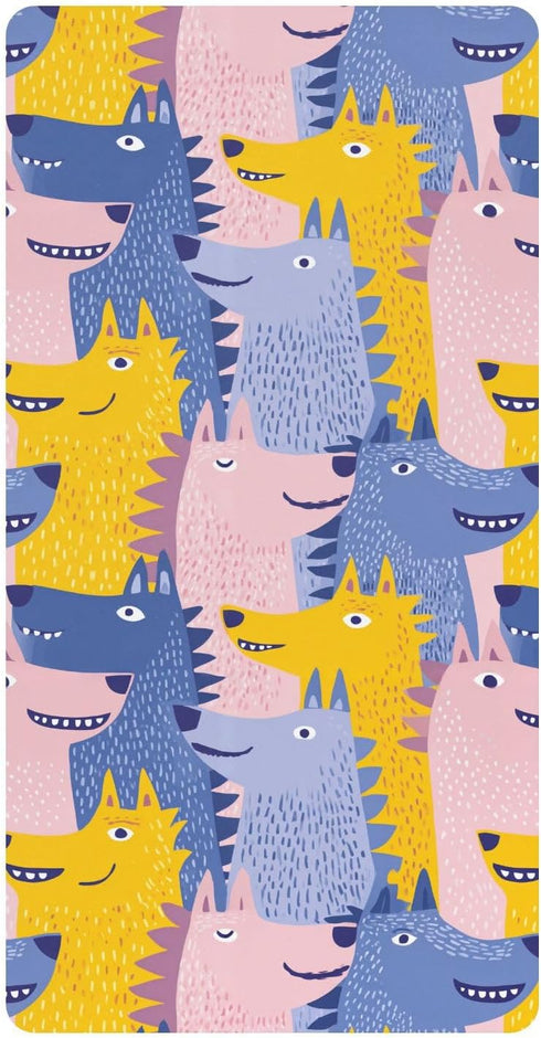 miaozhen Cotton Baby Crib Sheets Soft Comfy Funny Nile Wolf Colorful Toddler Mattress