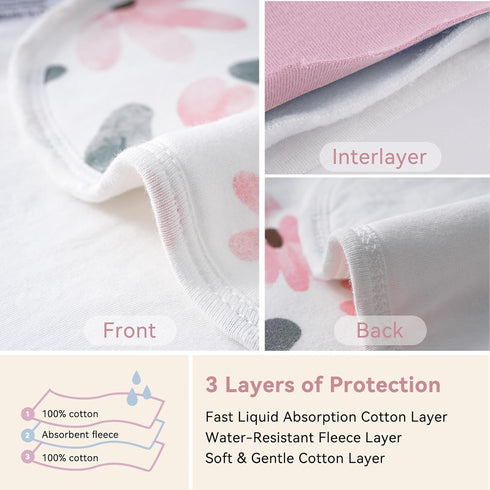100% 5 Pack 21''X10'' Yoofoss Baby Burp Cloths Organic Cotton Burping Cloths for Babies Boys Girls Large Extra Soft