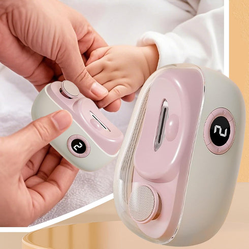 WOGXN 3-Speed Trimmer 2 1 Electric Nail Clipper, Toenail Manicure Polisher USB Rechargeable, Automatic Nail with LCD