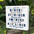 NKBINLILI Nursery Boys Room Wooden Box Sign - You Are Braver Than You Believe, Inspirational Baby Bedroom Desk Decor