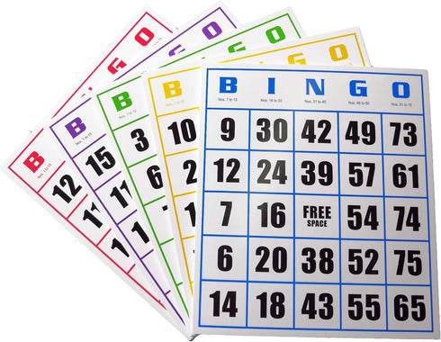 Yuanhe Jumbo Bingo Game Cards - 50 Pack Easy Read Bingo Set for Kids Party, School, Family Gathering