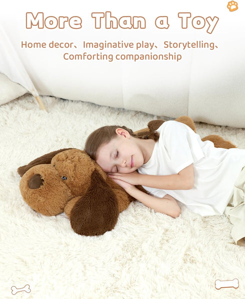 Plush,31 inches MaoGoLan Giant Dog Large Stuffed Animal Dog,Chocolate Brown Fluffy and Cuddly Stuffed Puppy Stuffed