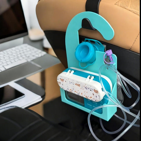 DMERHAC G-Tube Feeding Pump Organizer Holder for Infinity Feeding Pump - Lightweight Durable with Built-in Tubing Coil