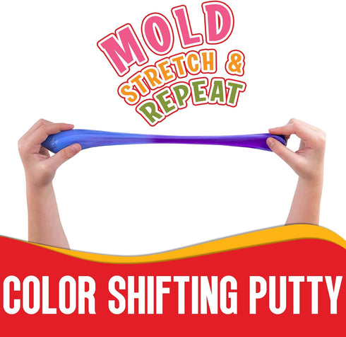 Color Changing Frudge Putty - 6 Pack, Mini Slime Putty for Sensory Play, Educational Games, and Fidget Toys