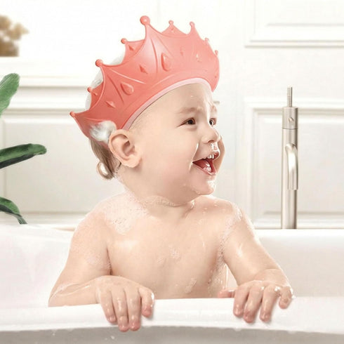 MOSIERRY 1-9 Baby Shower Cap with Bath Rinse Cup, Baby Toddler Hair Washing Shield, Adjustable Silicone Bath Visor