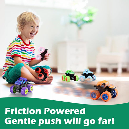 Monster Truck Toys for Kids 3-8 Years Old, Friction Powered Party Favor Toy Cars, 6 Pack Sand Beach Gifts
