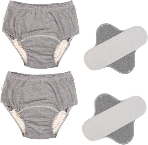 YingXue 2 Pack Washable Incontinence Underwear for Men/Women, TPU Leakage-Proof Adult Cloth Diaper
