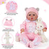 BABESIDE 8 Pcs Reborn Baby Doll Clothes with Bassinet for 17-22 Inch Baby Dolls, Outfit Accessories