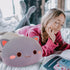 FUYU Cat Stuffed Animals, Soft Cat Plush Pillow Kawaii Kitten Stuffed Animal Toy Gifts for Kids Boys Girls Room Decor (Grey Round Eyes,15in/37cm)