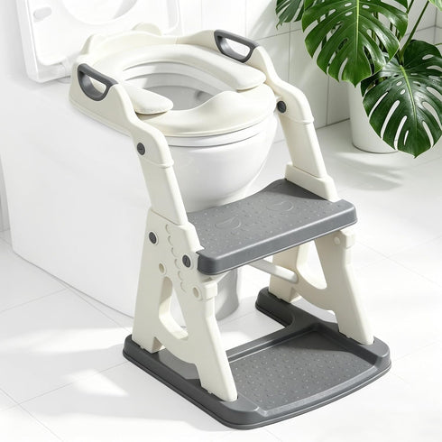UIABOPZ Potty Training Toilet Seat, Stable Potty Training Seat with Step Stool, 2