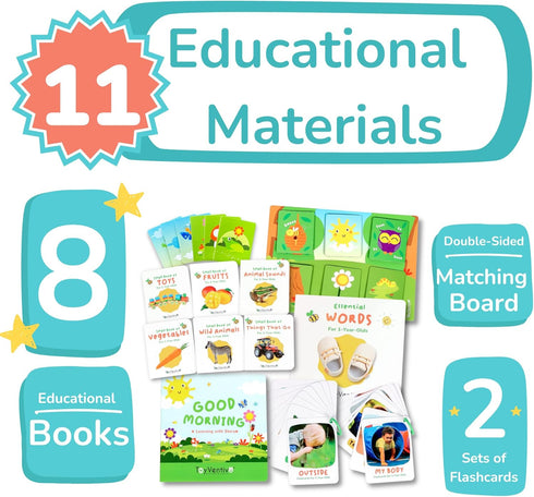 TOYVENTIVE Smart Baby Box for Girl - Educational Developmental Learning Toys for 1 + Year Old, Montessori Toddler Busy Book, Toddler Flash Cards, Baby Board Books, First Birthday Gifts for Girl