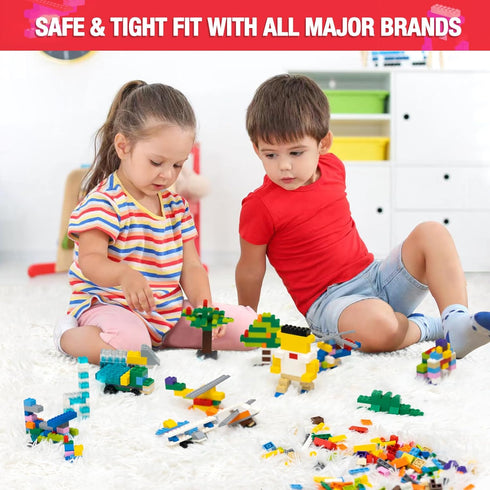 1600 Pieces Building Bricks with 2 Packs 24x24 Studs Sticky Plates, 46PCS Wheel Accessory, Creative Toy Compatible with