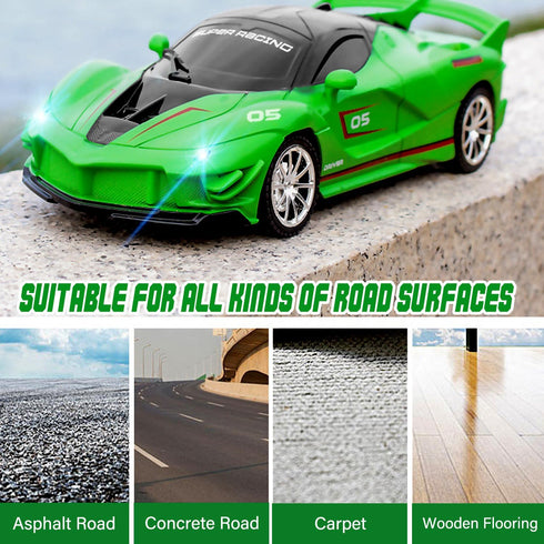 Yomwet 2.4GHz 2 4-7 8-12(Green) RC Cars - Remote Control Car for Kids, Sport Racing Hobby Electric High Speed Drift