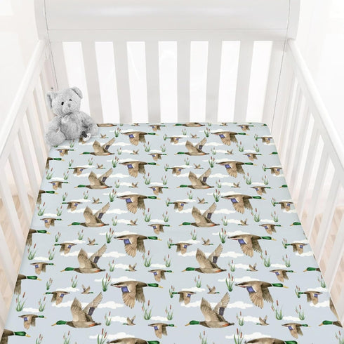 HawSkgFub Duck Hunting Mallard Hunter Fitted Standard Crib Sheet for Baby Boy,