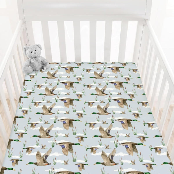HawSkgFub Duck Hunting Mallard Hunter Fitted Standard Crib Sheet for Baby Boy,