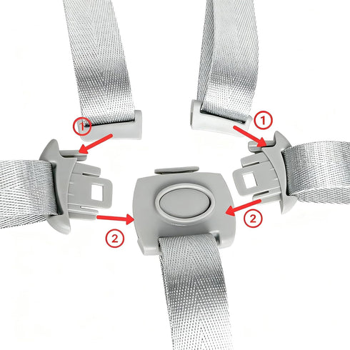 Pack Set: 5 Two High Chair Straps Point High Chair Straps Replacement Compatible with Graco and Most, Adjustable Sturdy