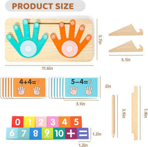 3-5, Counting 2-4, 5-7 Montessori Math Learning Toys for Toddlers Double-Sided Finger & Number Tracing Board, Preschool