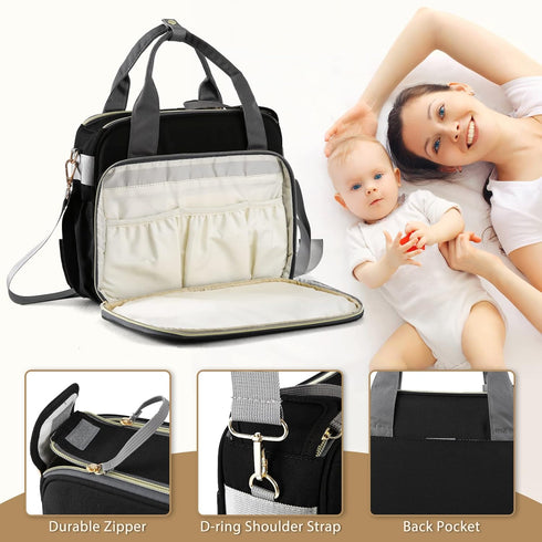 GOGOSO Crossbody Small Diaper Bag, Cute Mini Baby Diaper Tote Bags with Insulated Pockets for Traveling Outdoor Parent