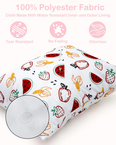 2pcs 2LW02 ALVA ALVABABY Waterproof Wet Dry Bags,Reusable with Two Zippered Pockets,Baby Cloth