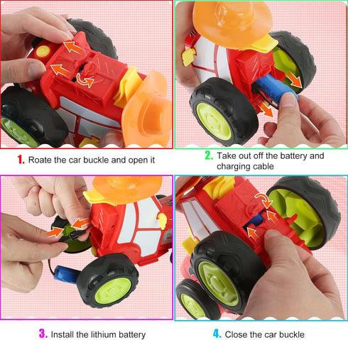 GoolRC Crazy Jumping Car Toys for Kids, RC Stunt Car with Music Lights, Rechargeable Remote Control Car