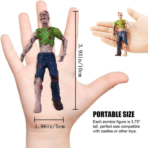 6 Pcs Zombie Dolls Action Figures, Walking Dead Toys for Halloween Party Decorations, Gifts for Kids