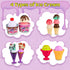 Magic4U 48 Set 3 4 5 6 Ice Cream Cart Toys for Kids, Piece Ice Cream Shop Pretend Play with Scooper, Toppings and Other