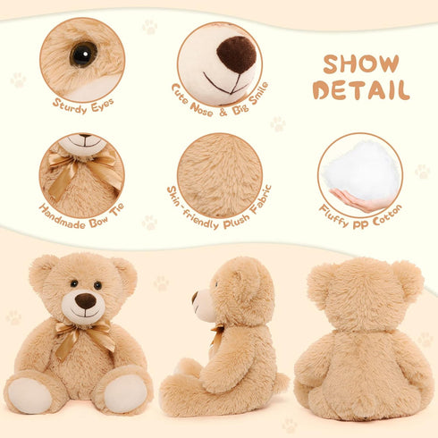 MorisMos Bulk Teddy Bear Stuffed Animals, 7-Pack 14‘’ Teddy Bears in 7 Colors for Baby Shower, Birthday, Christmas