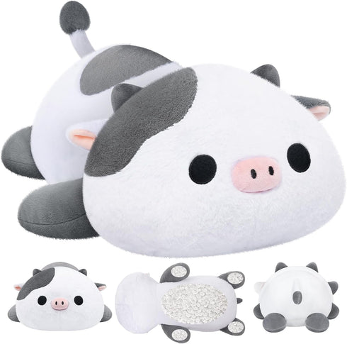 Weighted Stuffed Animals 4.0 Lbs – Cow Plush, Weighted Plush for Kids, Birthday Gifts for Women, Girls, and Males