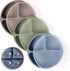 WeeSprout Suction Plates with Lids for Babies & Toddlers - 100% Silicone, Divided Design, Microwave & Dishwasher Safe