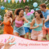 Poen 400 3.94" Pcs Slingshot Chicken Party Favors Flying Chicken Stretchy Rubber Flick Chicks Shooting Game Activity